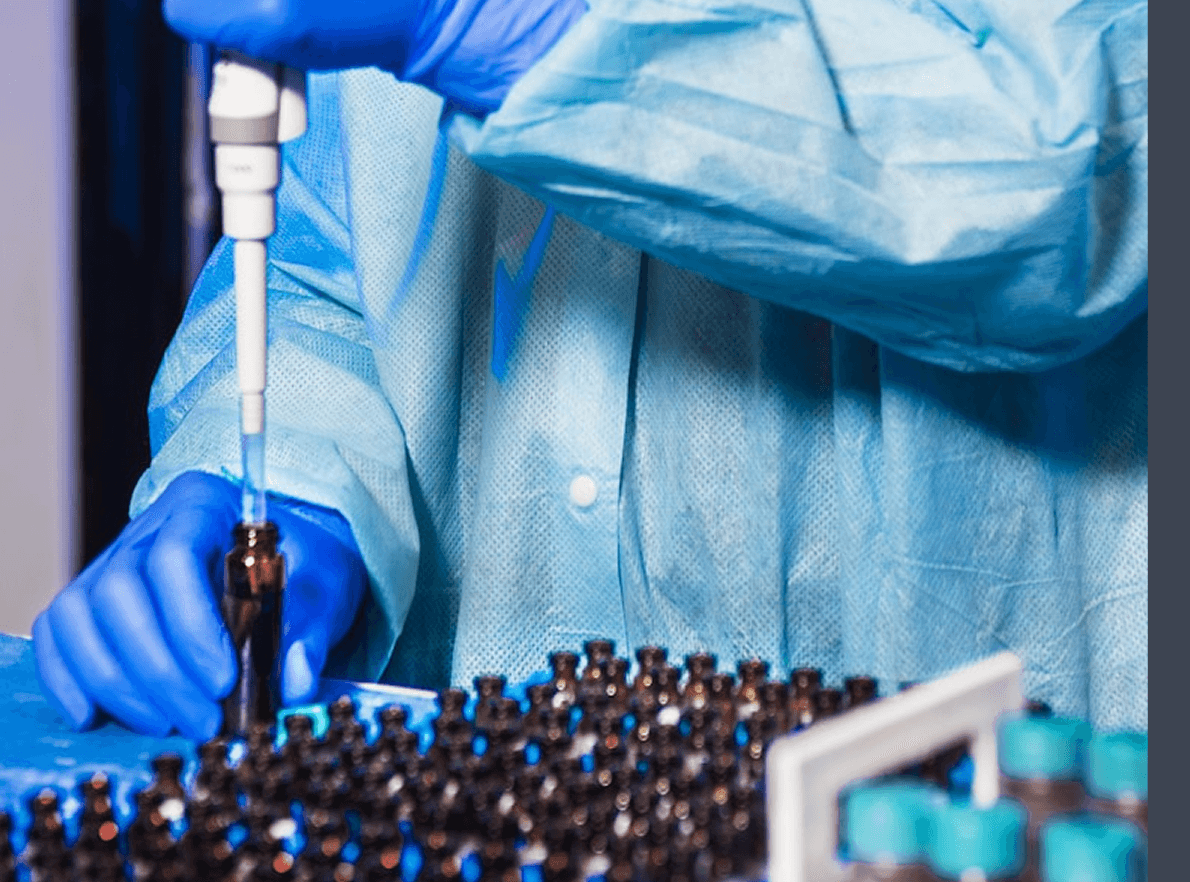 Laboratory worker handling samples